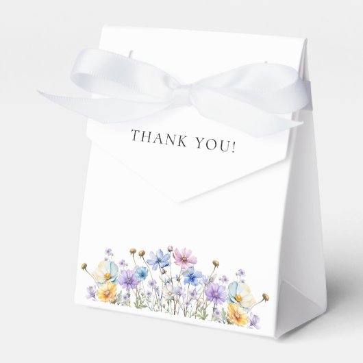 シンプルワイルドフラワー優雅な結婚式 フェイバーボックス (正面サイド)