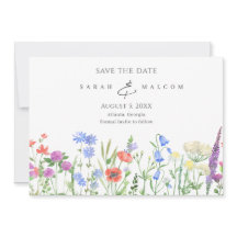 シンプルワイルドフラワー写真結婚式の日付を保存