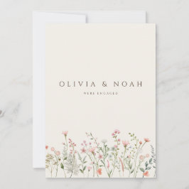 シンプルワイルドフラワー婚約告知カード 案内状