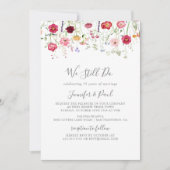 シンプルワイルドフラワー我々はまだ誓いを更新する 招待状 (正面)