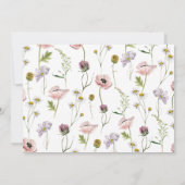 シンプルワイルドフラワー結婚のカレンダー日付を保存 (裏面)