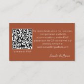 シンプルワイルドフラワー結婚テラコッタのQRコードRSVP エンクロージャーカード (裏面)