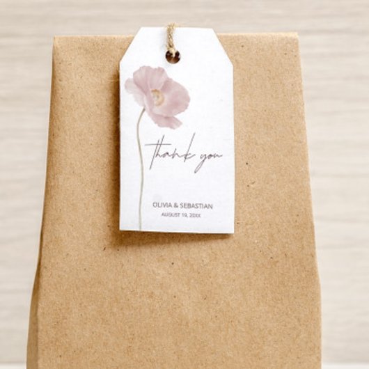 シンプルワイルドフラワー結婚ボホさん ギフトタグ