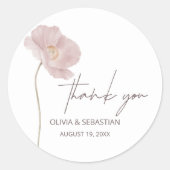 シンプルワイルドフラワー結婚ボホさん ラウンドシール (正面)