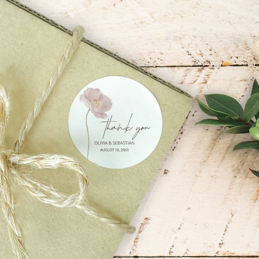 シンプルワイルドフラワー結婚ボホさん ラウンドシール