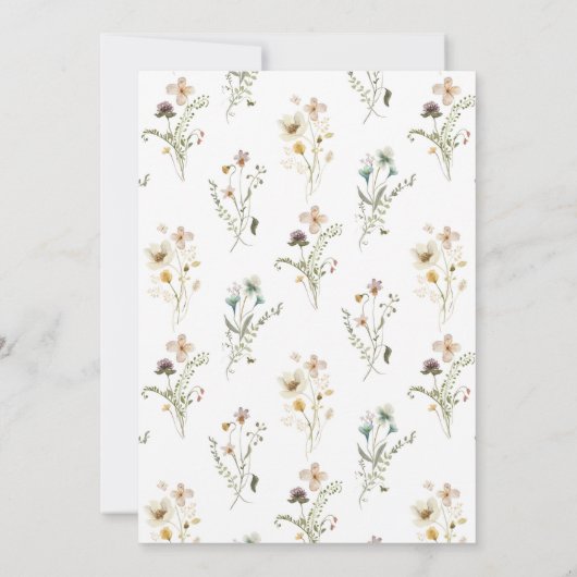 シンプルワイルドフラワー結婚式招待状 招待状 (裏面)