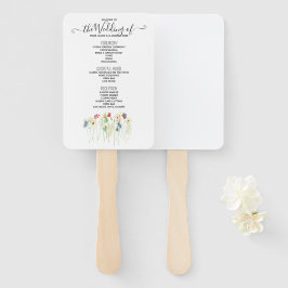 シンプルワイルドフラワー結婚式 プログラムハンドファン ハンドファン