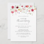 シンプルワイルドフラワー50結婚周年 招待状 (正面)