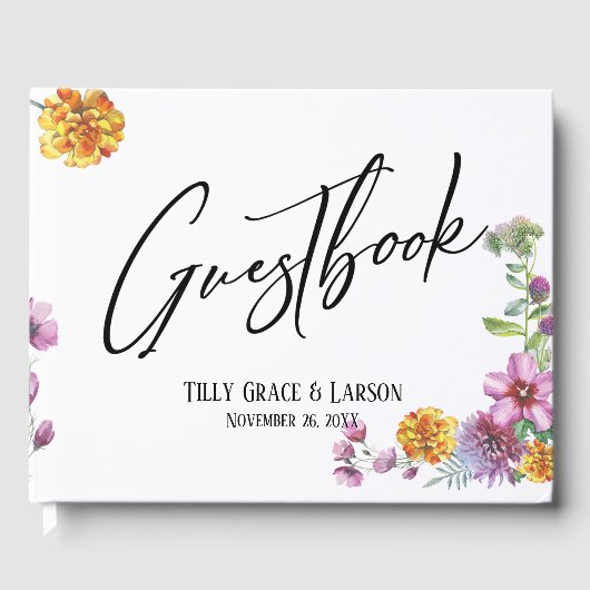 シンプルワイルドフラワー&手書きゲストブック ゲストブック (正面)
