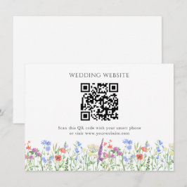 シンプルワイルドフラワーQRコー結婚ド エンクロージャーカード