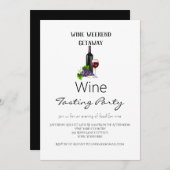 シンプルワインウィークエンドゲタウェイワインテイスティングパーティー 招待状 (正面/裏面)