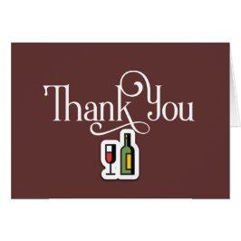 シンプルワイングラスとボトルでデザインありがとう