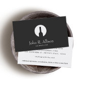 シンプルワインボトルロゴソムリエブラック 名刺