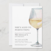 シンプルワイン60歳の誕生日パーティー 招待状 (正面)