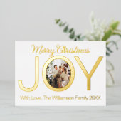 シンプルワンフォトジョイモダン引用文タイポグラフィ 箔シーズンカード (立ち正面)