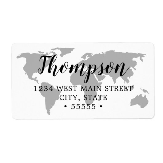 シンプルワールドマップ戻りラベル ラベル (正面)