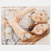 シンプルワールモダンドのおばあちゃんフォトホリデー フリースブランケット (正面(横))