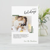 シンプルヴィネヤードグリーンフォトハッピー シーズンカード (スタンド正面)