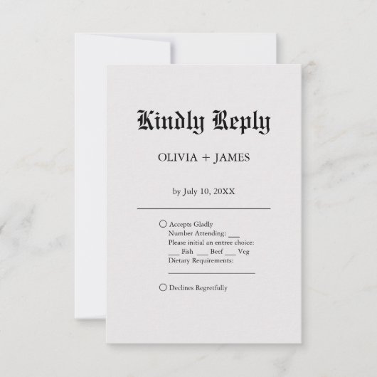 シンプルヴィンエレガントテージ結婚式 出欠カード (正面)