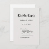 シンプルヴィンエレガントテージ結婚式 出欠カード (正面/裏面)