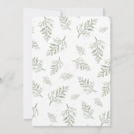 シンプルヴィンタグエバーグリーンクリスマスパーティの招待状 招待状 (裏面)