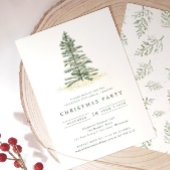 シンプルヴィンタグエバーグリーンクリスマスパーティの招待状 招待状