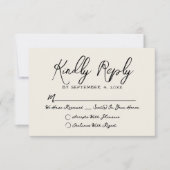 シンプルヴィンテージの手お洒落結婚引き 出欠カード (正面)