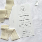 シンプルヴィンテージの黒と白のリボン結婚の 招待状