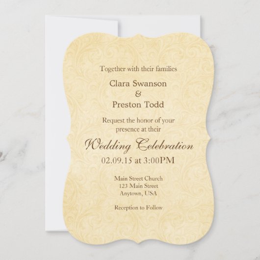 シンプルヴィンテージアンティークブラケット結婚式招待状 招待状 (正面)