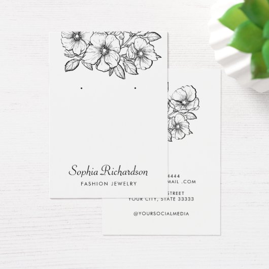 シンプルヴィンテージエレガントフローライヤリング表示カード (デスク)