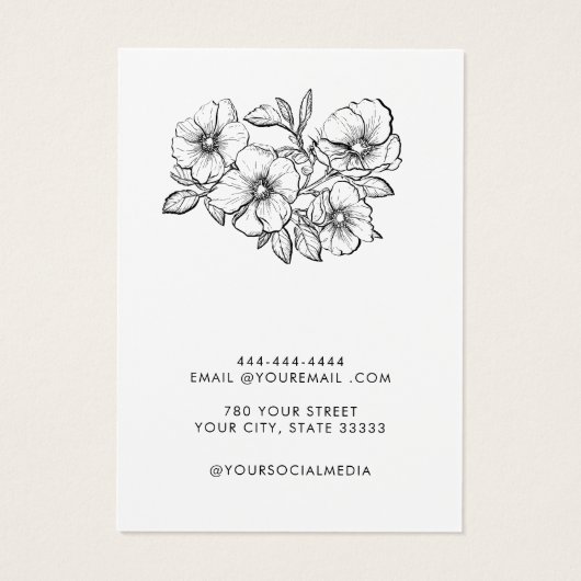 シンプルヴィンテージエレガントフローライヤリング表示カード (裏面)