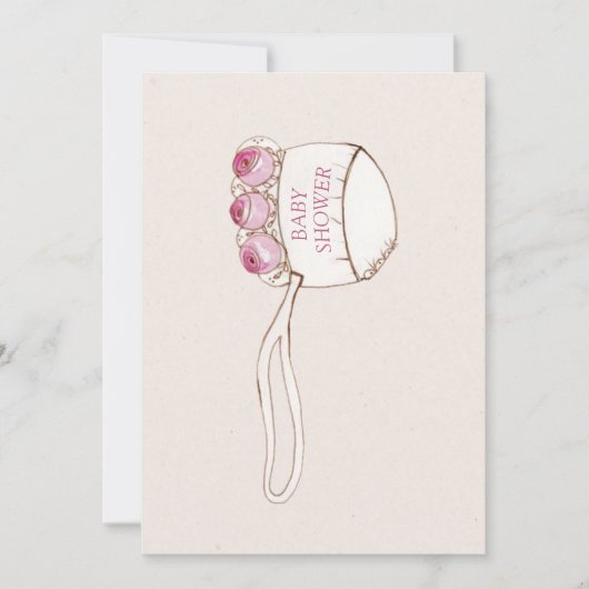 シンプルヴィンテージエレガントベビーシャワー招待状 招待状 (正面)