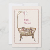 シンプルヴィンテージエレガントベビーシャワー招待状 招待状 (正面)