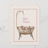 シンプルヴィンテージエレガントベビーシャワー招待状 招待状 (正面/裏面)