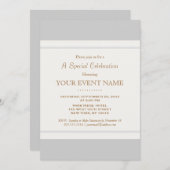 シンプルヴィンテージエレガントライトグレープロフェッショナル 招待状 (正面/裏面)