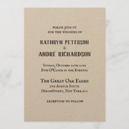 シンプルヴィンテージクラフト結婚型 招待状