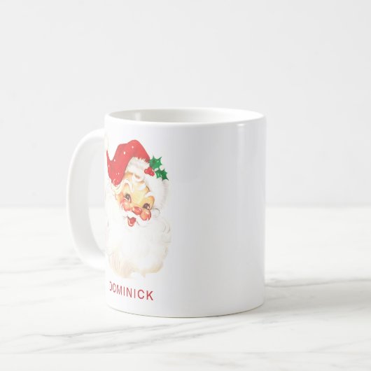 シンプルヴィンテージサンタクロース コーヒーマグカップ (正面左)