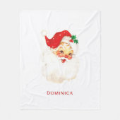 シンプルヴィンテージサンタクロース フリースブランケット (正面)