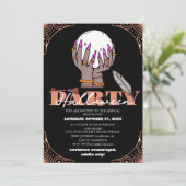 シンプルヴィンテージスプーなハロウィンの衣装パーティー 招待状 (スタンド正面)