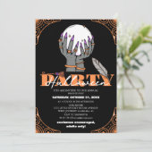シンプルヴィンテージスプーなハロウィンの衣装パーティー 招待状 (スタンド正面)
