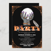 シンプルヴィンテージスプーなハロウィンの衣装パーティー 招待状 (正面/裏面)