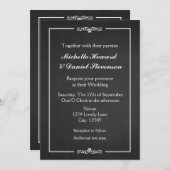 シンプルヴィンテージチョーク結婚のエレガント招待状 招待状 (正面/裏面)