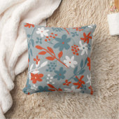 シンプルヴィンテージパターン。灰色の背景、オレンジ、  クッション (ブランケット)