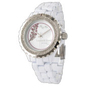 シンプルヴィンテージピンクフローラ結婚ズ 腕時計 (アングル)