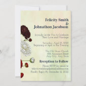 シンプルヴィンテージフローラブーケ結婚バジェット 招待状 (裏面)