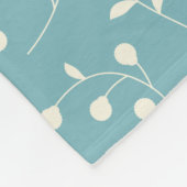 シンプルヴィンテージブルーフローラルパターンモノグラム名 フリースブランケット (角)