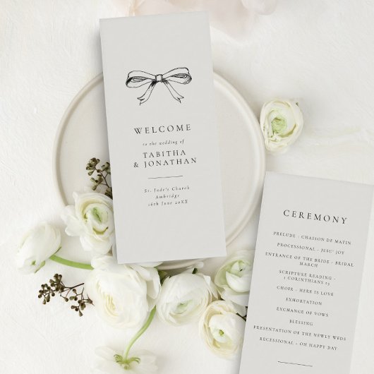 シンプルヴィンテージボークラシック結婚式 プログラム