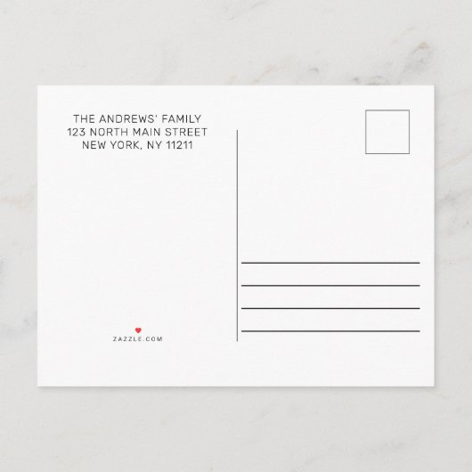 シンプルヴィンテージミニマル白黒鍵移動 案内ポストカード (裏面)