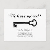 シンプルヴィンテージミニマル白黒鍵移動 案内ポストカード (正面)