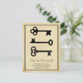 シンプルヴィンテージミニマル鍵の移行発表 案内ポストカード (スタンド正面)